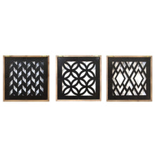 Modern Wood Black Metal Wall Decor