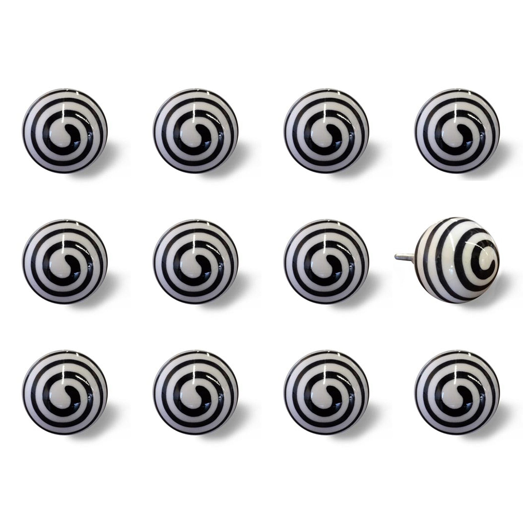 Multicolor Traditional Touch Cabinet Organizer Drawer Dresser Handle Ceramic Metal Accent Knob 12 Pack