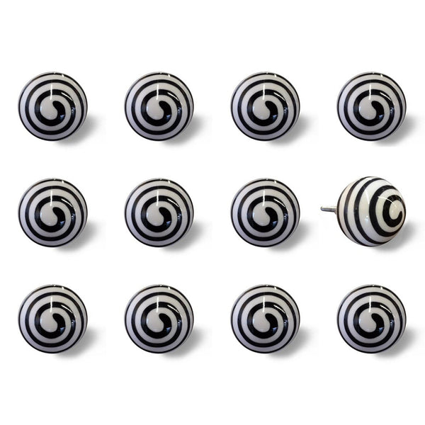 Multicolor Traditional Touch Cabinet Organizer Drawer Dresser Handle Ceramic Metal Accent Knob 12 Pack
