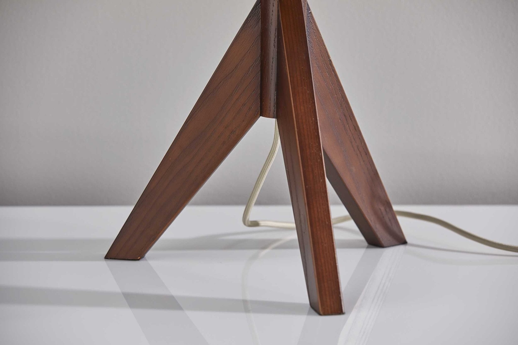 Natural Chunky Tripod Walnut Wood Light Table Lamp