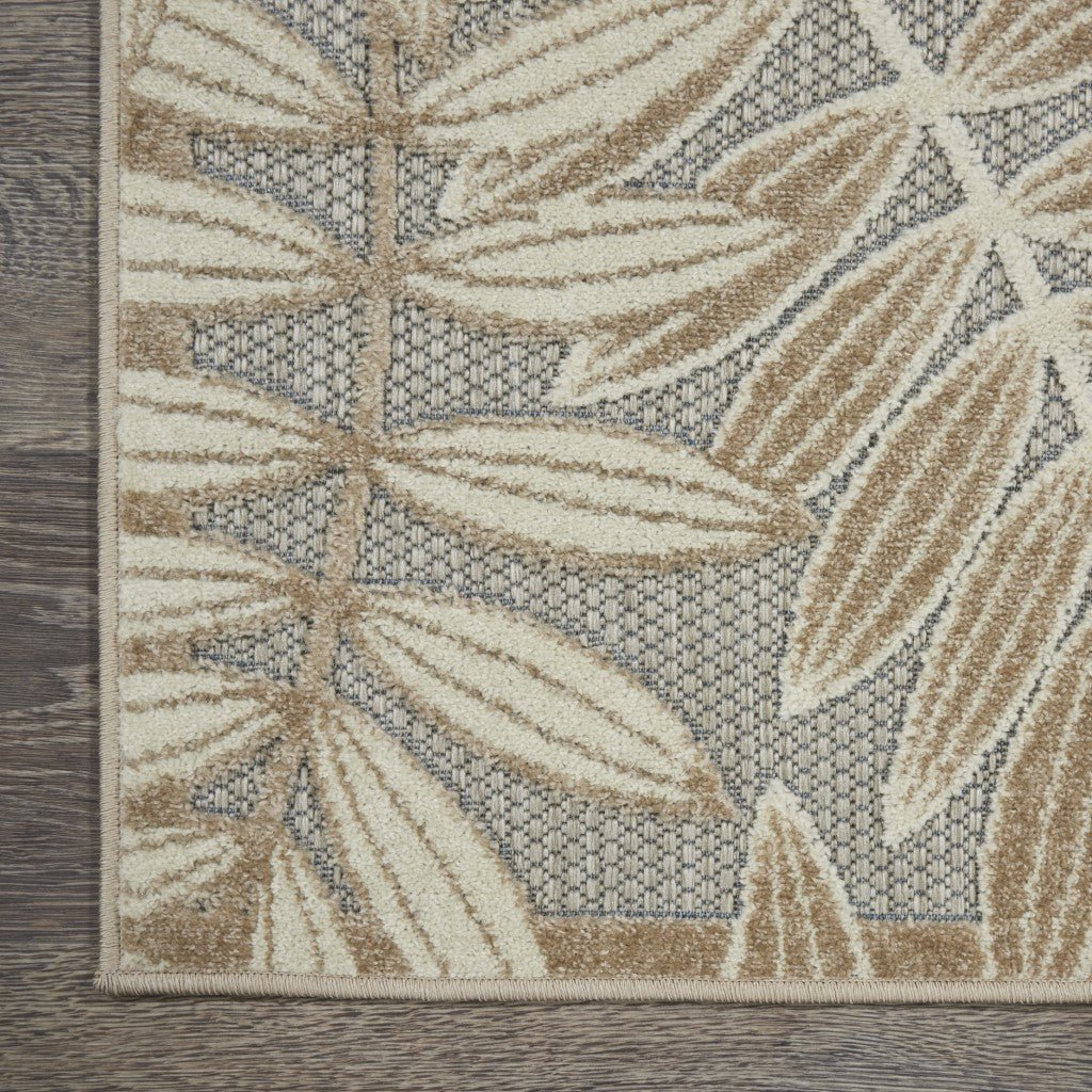 Natural Leaves Indoor or Outdoor Floor Mat Area Rug - 7 x 10 ft