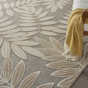 Natural Leaves Indoor or Outdoor Floor Mat Area Rug - 7 x 10 ft