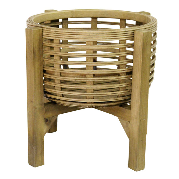 Natural Wood 8 Bamboo 1 Wood Display Plant Stand