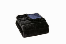 Onyx Stripe Premier Luxury Faux Fur Plush Throw Blanket