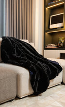 Onyx Stripe Premier Luxury Faux Fur Plush Throw Blanket