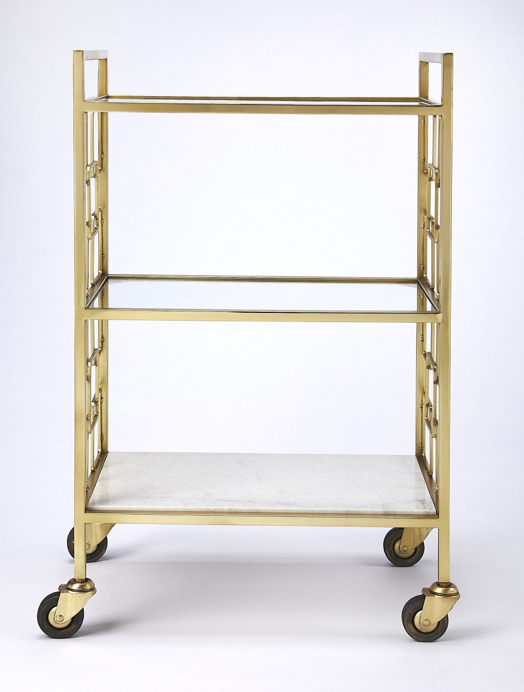 Polished Gold Bar Serving Cart