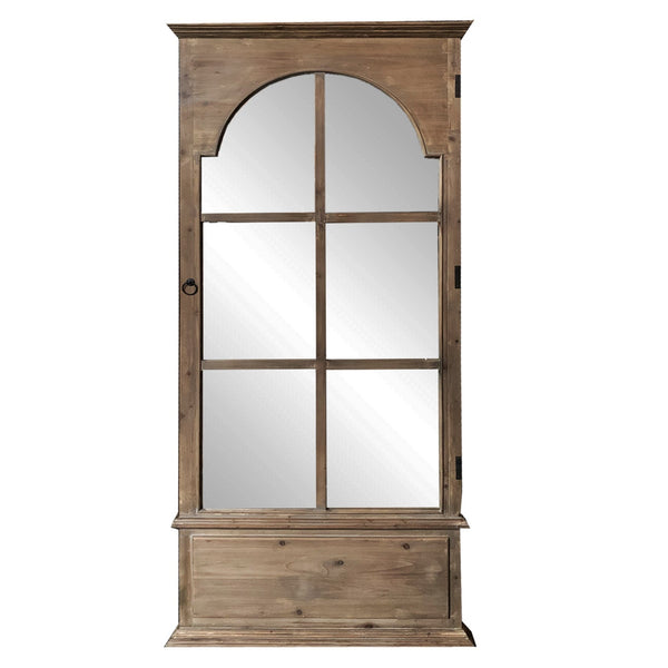 Rectangular Rustic Door Design Leaning Decorative Mirror with Door Hinge