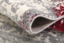 Red & Gray Modern Abstract Floor Mat Decorative Area Rug, 5 x 8 Feet