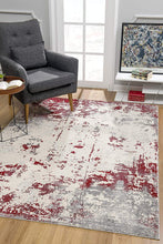 Red & Gray Modern Abstract Floor Mat Decorative Area Rug, 5 x 8 Feet