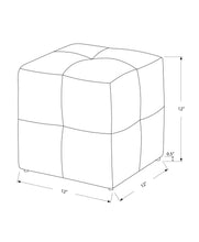 Red Leather Look 2pcs Set Square Ottoman, 24 Inch