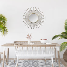 Round Gold Sunburst Decorative Wall Mirror