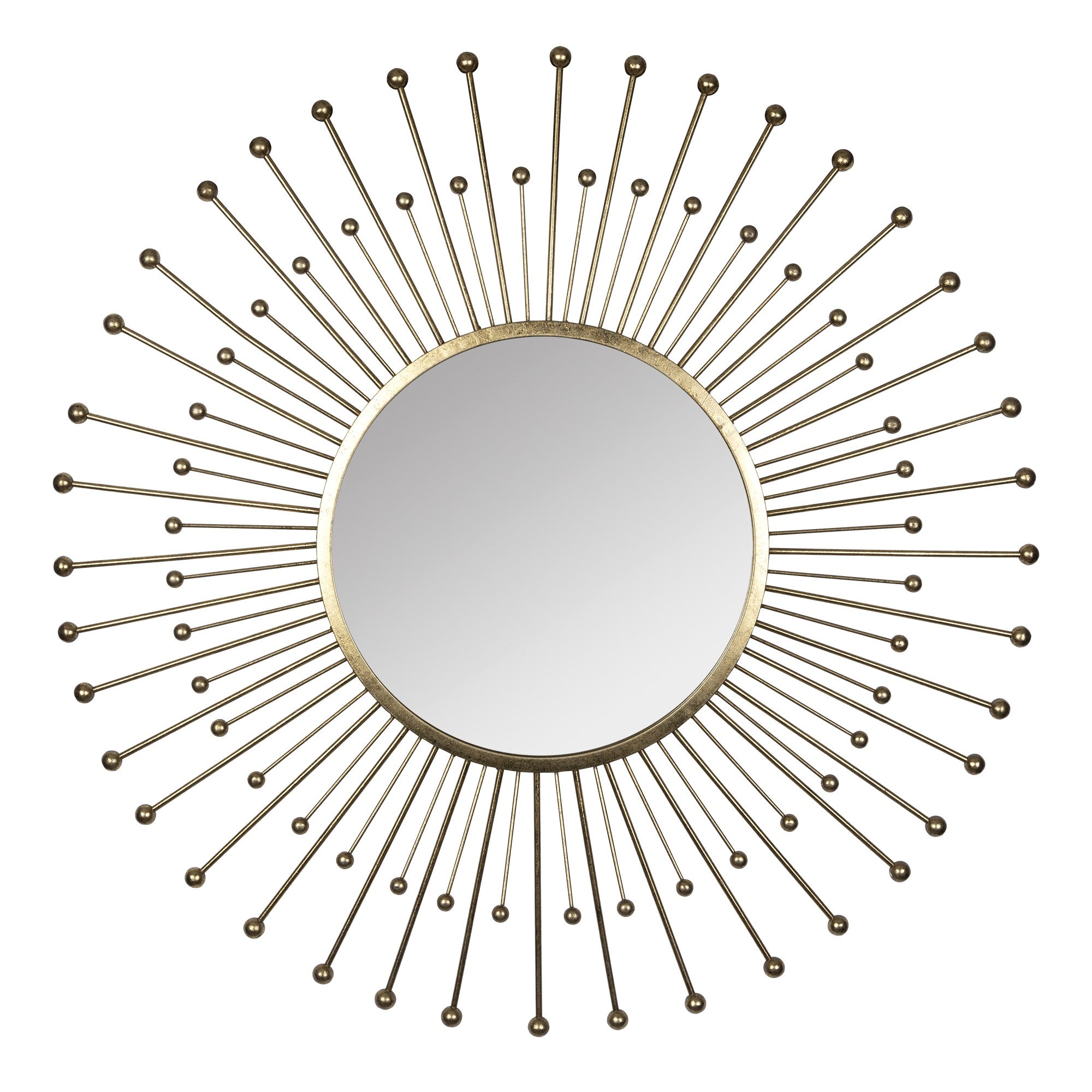 Round Gold Sunburst Decorative Wall Mirror
