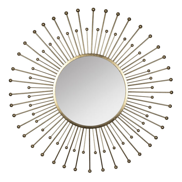 Round Gold Sunburst Decorative Wall Mirror