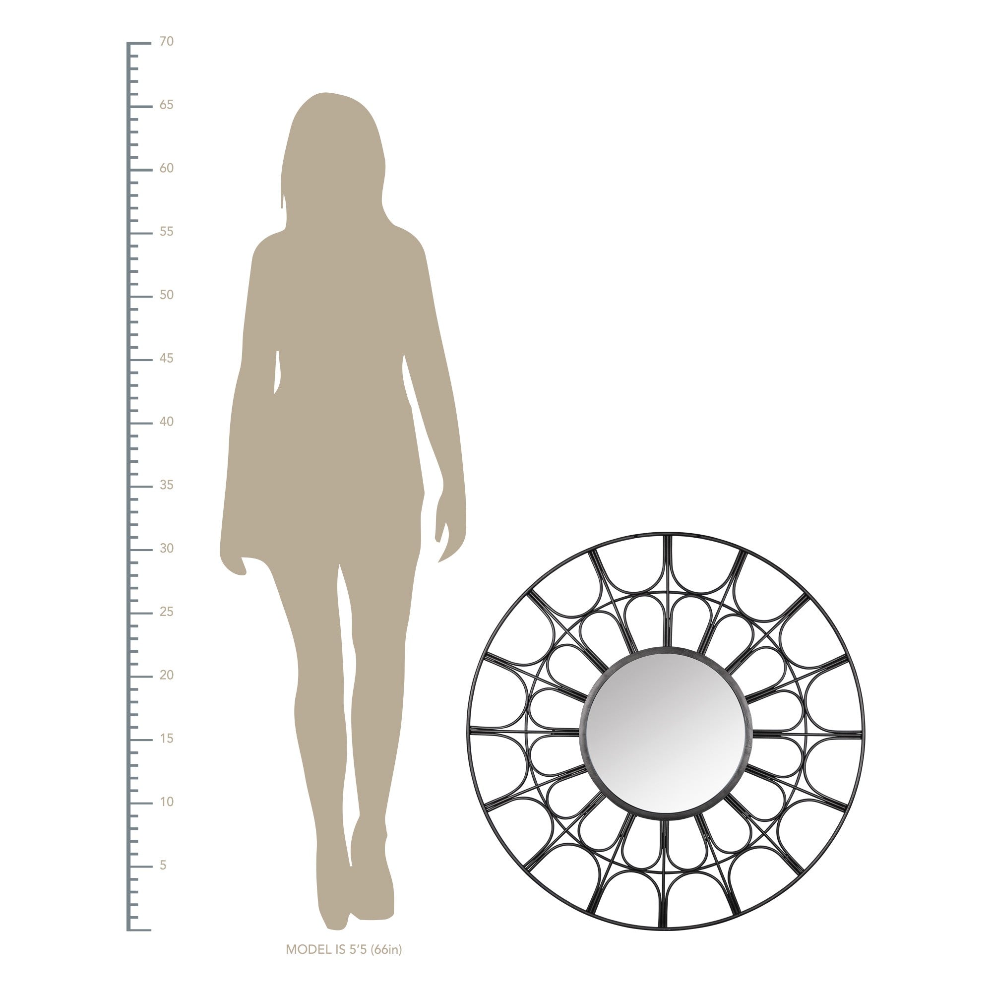 Round Metal Arch Design Decorative Wall Mirror