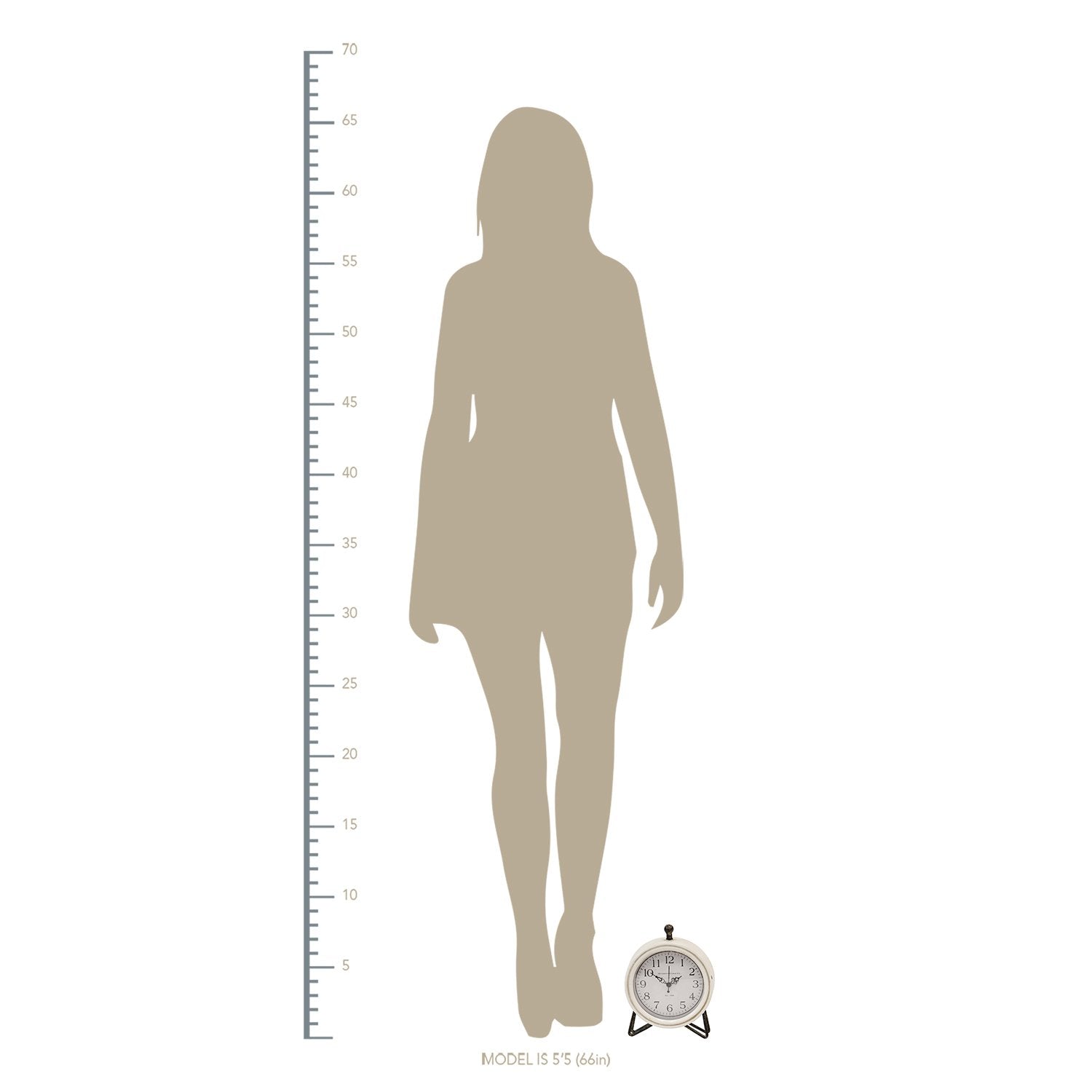 Rustic Black and White Table or Desk Clock