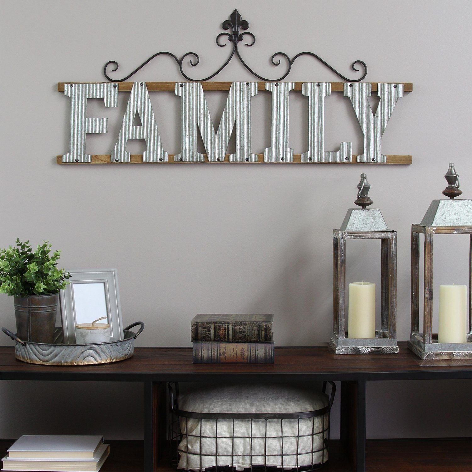 Rustic Farmhouse Family Galvanized Metal Wall Decor