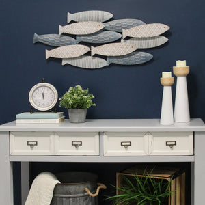 School of Fish Wood Metal Wall Decor