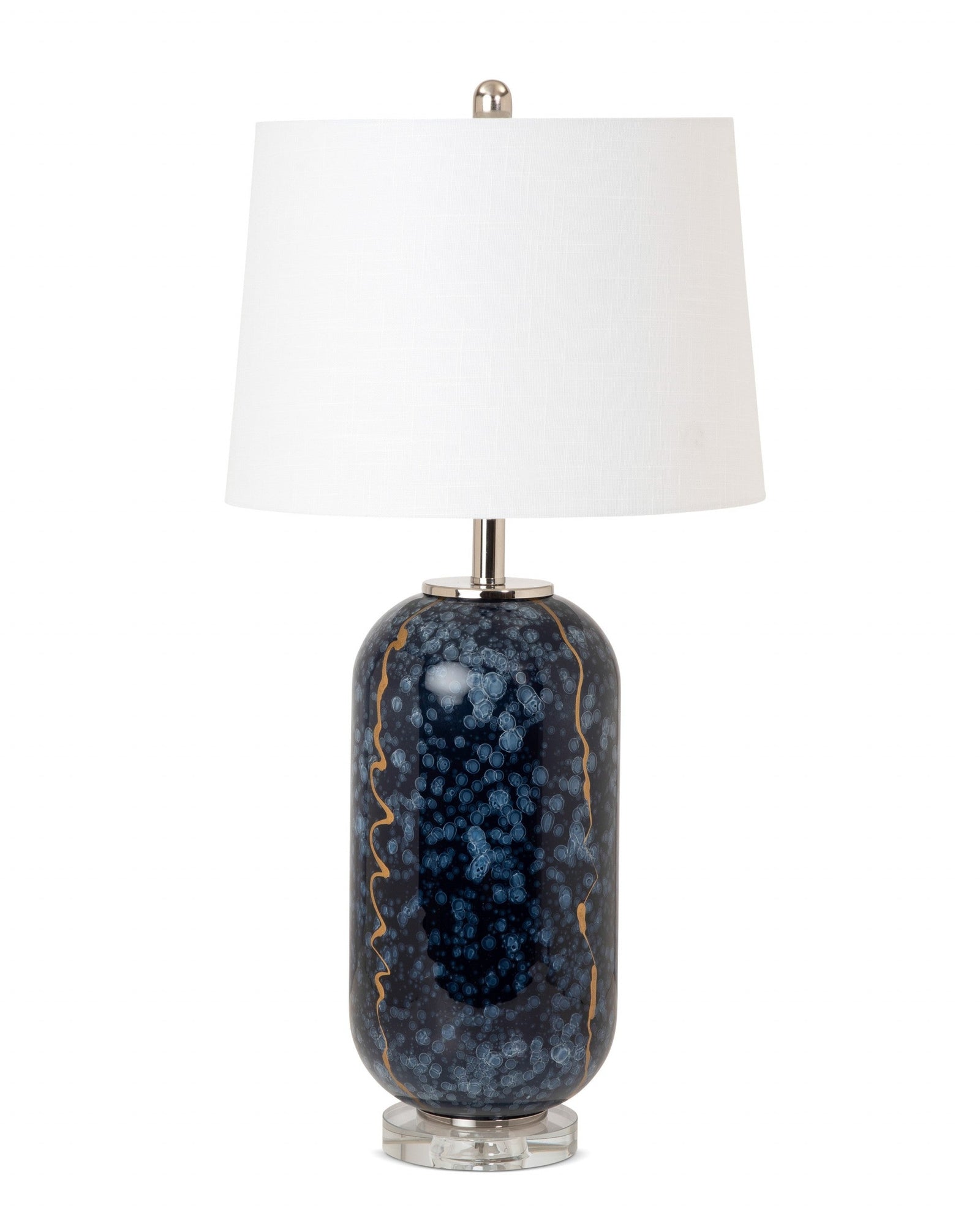 Set of 2 Artsy Blues Glass Table Lamps