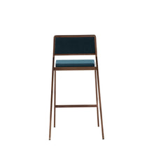 Set of 2 Luxury Teal Blue and Brushed Gold Counter Stools
