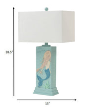 Set of 2 Ocean Blue Mermaid Table Lamps