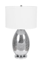 Set of 2 Silver Crackled Glass Table Lamp