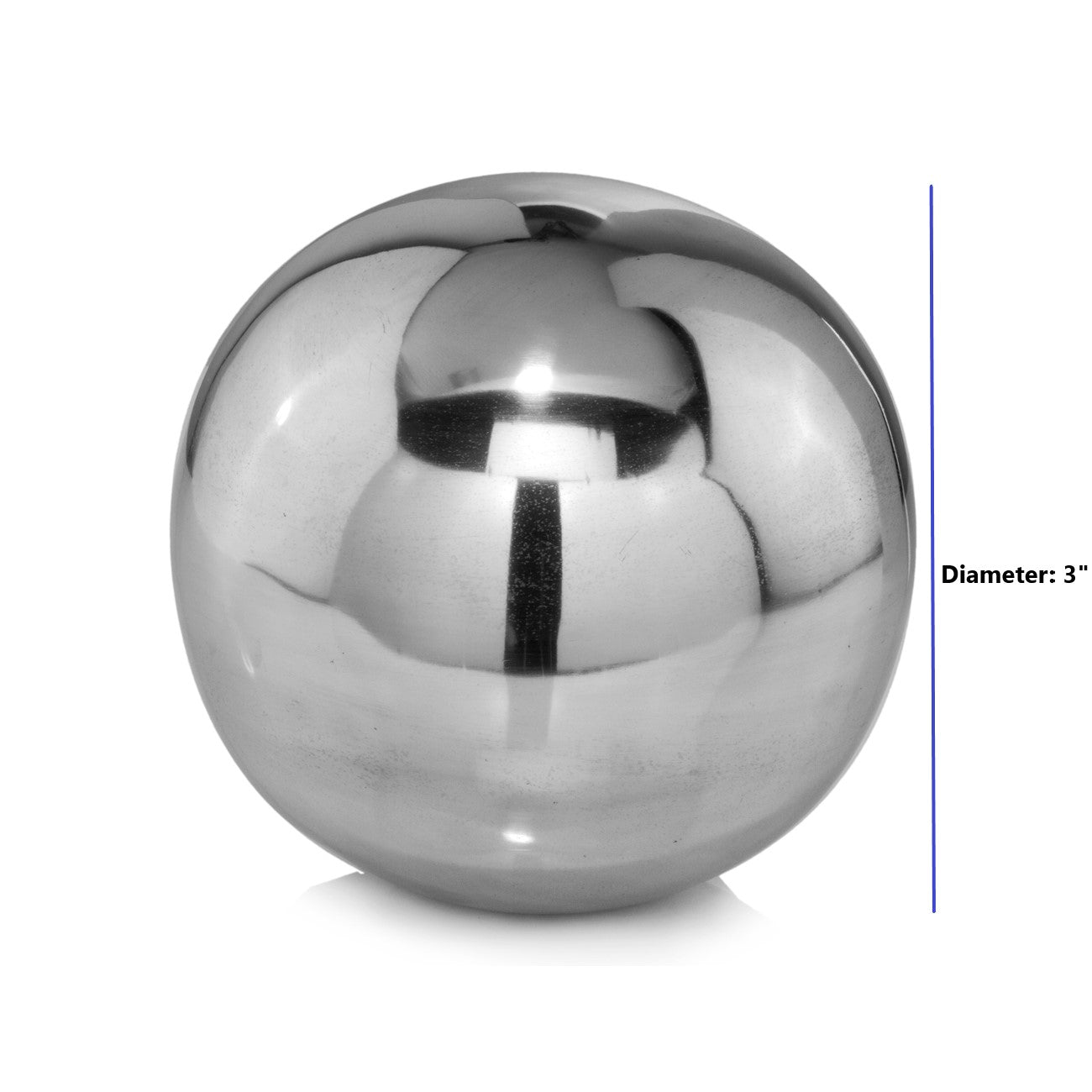 Shiny Polished Aluminum Spheres Set of Two