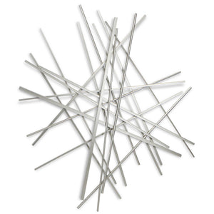 Silver Metal Abstract Linear Strips Wall Art Decor