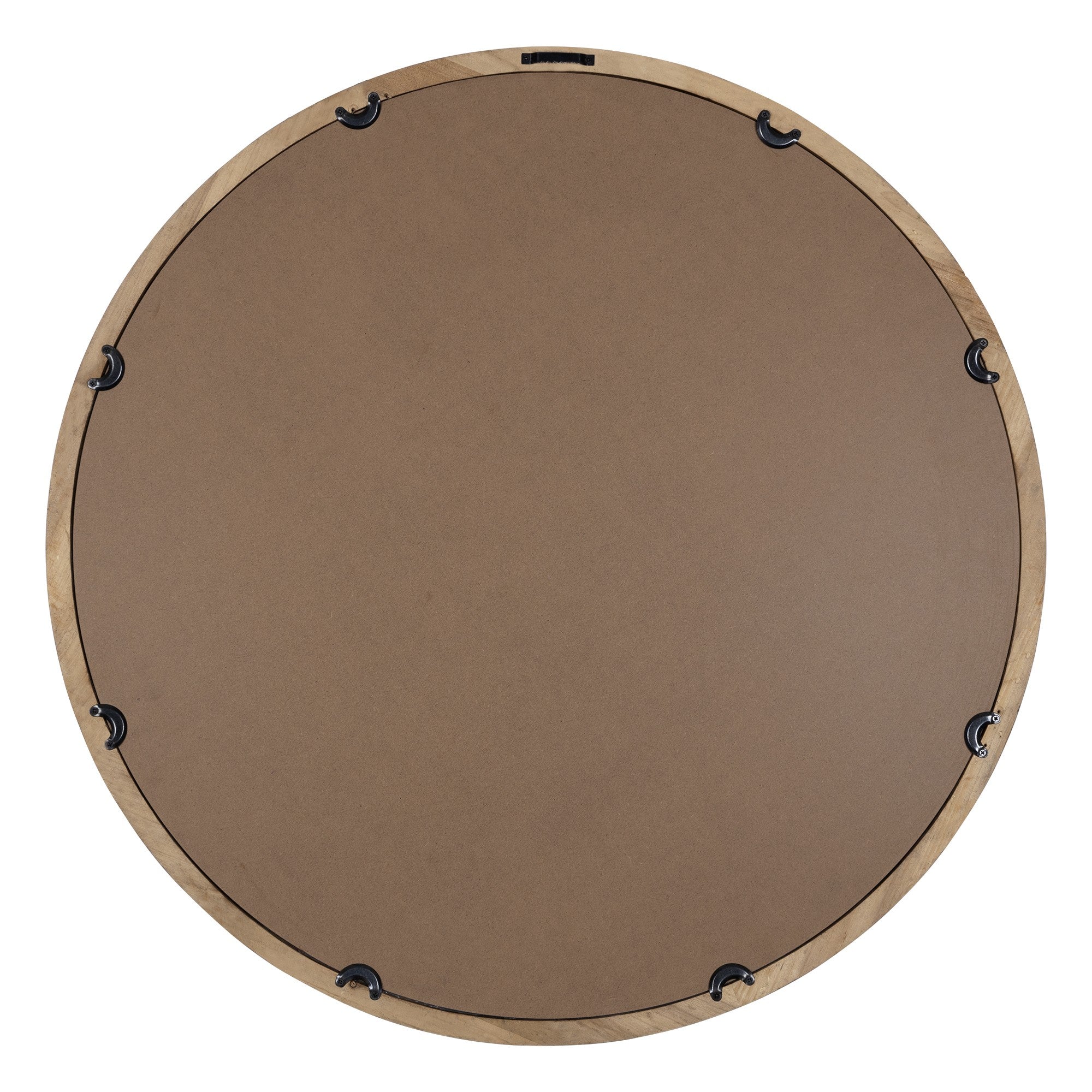 Simple Modern Dark Brown Round Wall Mirror