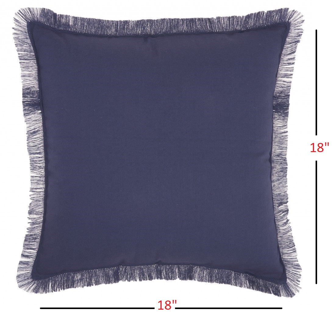 Solid Navy Contemporary Throw Pillow