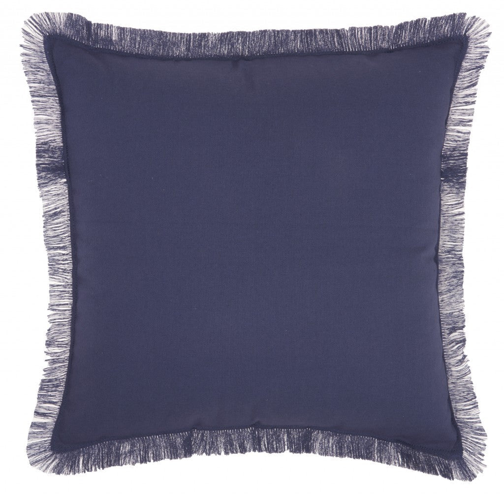 Solid Navy Contemporary Throw Pillow