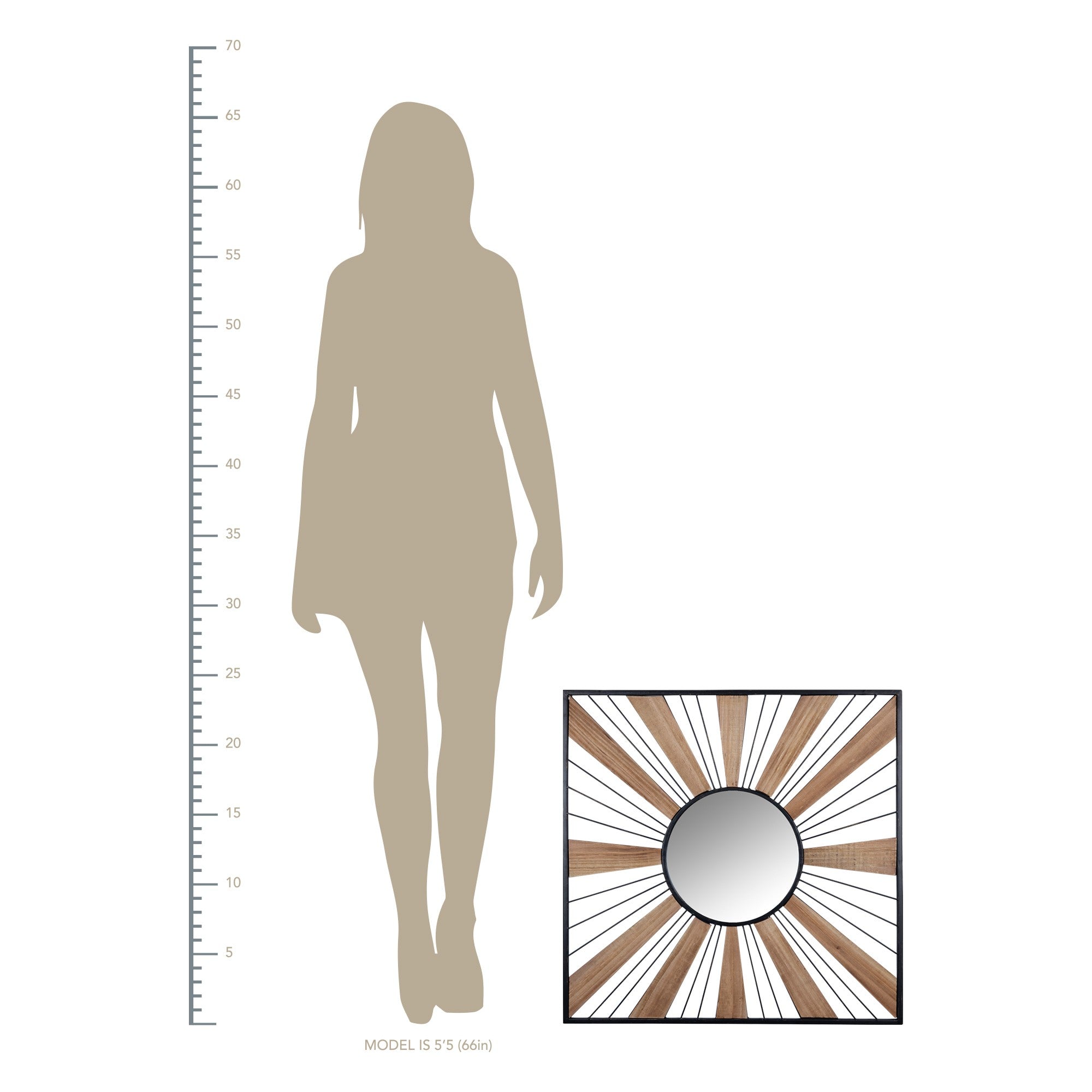 Sunray Themed Decorative Wall Mirror