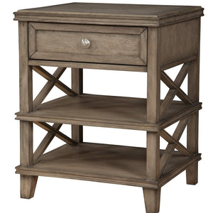 Taupe 1 Drawer with Shelves Nightstand