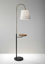 USB Charging Station Wood Storage Organizer Shelf Metal Modern Home Light Standing Floor Lamp