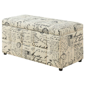 Vintage French Fabric Ottoman Storage