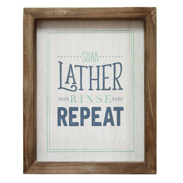 Vintage Rustic 'Soak Lather Rinse Repeat' Framed Wall Art