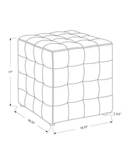 White Leather Look Fabric Ottoman