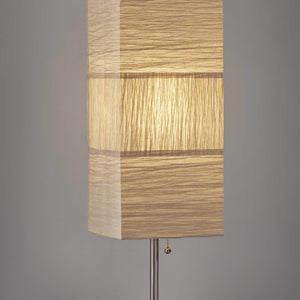 ZigZag Tan Paper Shade Table Lamp with Walnut Wood Base